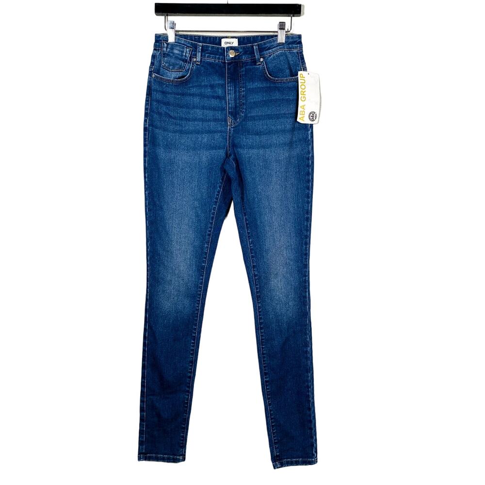 NEW! ONLY Denim Blue Jeans 10" Rise Skinny Med Wash - 34